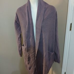 Women's Purple Open Front Cardigan Sweater